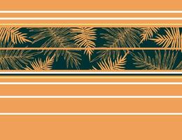 Vector illustration of striped palm leaves in graphic style. Art for printing on fabrics, decoration, etc.