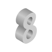 letra número 8 3d isométrica logo icono png con transparente antecedentes