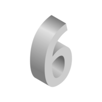 lettera numero 6 3d isometrico logo icona png con trasparente sfondo