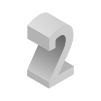 lettera numero 2 3d isometrico logo icona png con trasparente sfondo