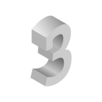 Letter Number 3 3d Isometric Logo Icon png with transparent background