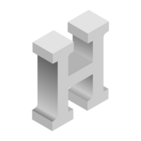 brev h 3d isometrisk logotyp ikon png med transparent bakgrund