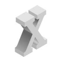 brief X 3d isometrische logo icoon PNG met transparant achtergrond
