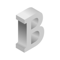 Letter B 3d Isometric Logo Icon png with transparent background