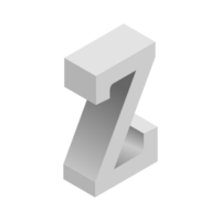 brev z 3d isometrisk logotyp ikon png med transparent bakgrund
