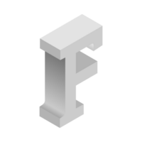 brief f 3d isometrische logo icoon PNG met transparant achtergrond