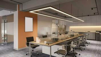 Collaborative Workstations Fostering Team Synergy 3D rendering photo
