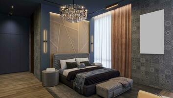 Deluxe Room Transforming Your Bedroom into a Luxurious Retreat luxury interior design furniture and wall design background 3D rendering photo