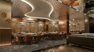 Event Venue Marvels Transforming Restaurants into Stunning Party Settings 3D rendering photo