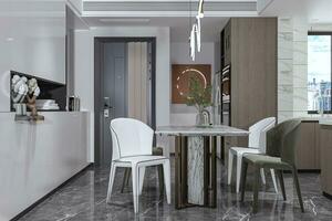 Luxury Dining Room Design Merging Style and Comfort for Memorable Gatherings 3D rendering photo
