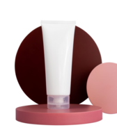 minimalist cosmetic tube on podium png