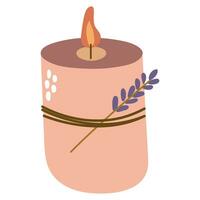 Hand-drawn candle. White background, isolate. vector