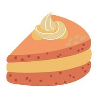 Hand-drawn autumn cake. White background, isolate. vector