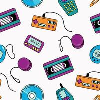 Seamless retro pattern. Nostalgia of the 90s. Design for fabric, textiles, wallpaper, packaging. vector