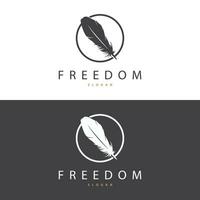 Feather Logo Design Minimalist Vector Template