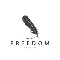 Feather Logo Design Minimalist Vector Template