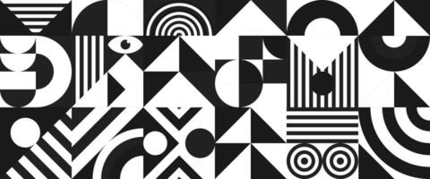 Bauhaus pattern minimal 20s geometric style vector