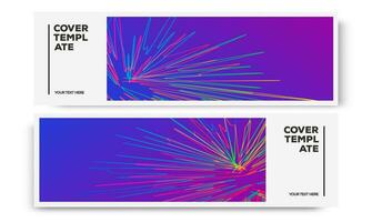 Flyer set line neon gradient background style vector