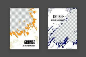 Vector template grunge brush texture with overlay. Abstract frame pattern element grunge shape clipping mask.