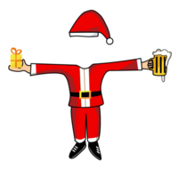 un' Santa completo da uomo no viso per Natale design e decorazione. opera o bevanda birra concetto. png