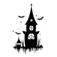 Enter the realm of fright with Halloween haunted house icon a spine-tingling addition to your spooky designs vector