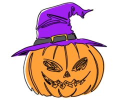 minimal style citrouille dans main dessin isolé sur transparent png pour Halloween et action de grâces