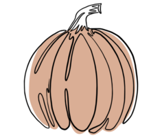 minimal style citrouille dans main dessin isolé sur transparent png pour Halloween et action de grâces