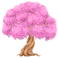 Cherry blossom tree Sakura tree in pixel png