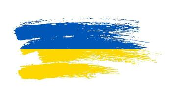 Ukrainian national flag in grunge style vector