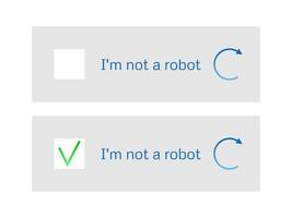 Template for entering captcha I'm not a robot vector