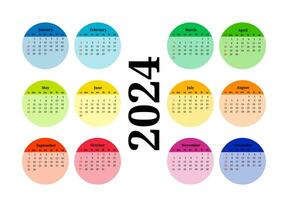 Calendar for 2024 isolated on a white background vector