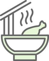 Chicken Noodle Soup Vector Icon Design