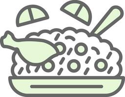 Chicken and Rice Vector Icon Design