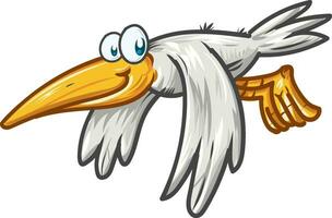 Funny seagull character cartoon. vector illustration