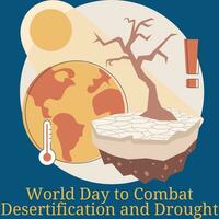 World Day to Combat Desertification and Drought illustration vector