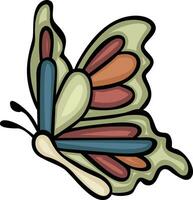 Hand drawn cartoon doodle of cute butterfly vector