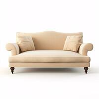 Beige sofa isolated on a clean white background photo