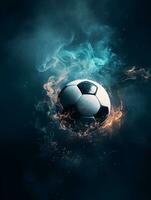 Ai GenerativeEnergetic image of a football on water photo