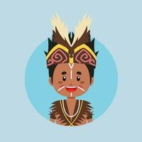 avatar de un Papuasia indonesio personaje vector