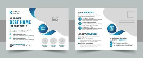 Corporate postcard design template. amazing and modern postcard design. Postcard design template. Postcard real estate, business postcard vector