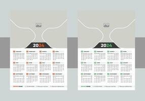 calendario 2024 con sencillo y moderno diseño, semana empieza lunes, sencillo calandrar diseño o anual diario organizador en Inglés vector