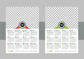 Calendar 2024 with simple and modern design layout, Week starts Monday, Simple calender layout or Yearly diary Organizer in English vector