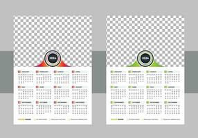 Calendar 2024 with simple and modern design layout, Week starts Monday, Simple calender layout or Yearly diary Organizer in English vector