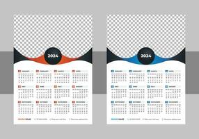 Calendar 2024 with simple and modern design, 2024 Calendar Template layout vector