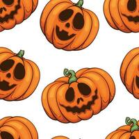 Víspera de Todos los Santos modelo diseño, de miedo calabaza mal antecedentes. escalofriante Víspera de Todos los Santos antecedentes con calabazas con de miedo caras, mal calabazas antecedentes vector