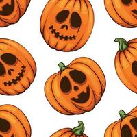 Víspera de Todos los Santos modelo diseño, de miedo calabaza mal antecedentes. escalofriante Víspera de Todos los Santos antecedentes con calabazas con de miedo caras, mal calabazas antecedentes vector