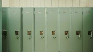 Generative AI, Row of high school lockers in the hallway, locker room photo