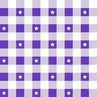 Purple plaid pattern with star background. plaid pattern background. plaid background. Seamless pattern. for backdrop, decoration, gift wrapping, gingham tablecloth, blanket, tartan. vector
