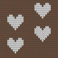 Brown background and white knitted pattern. knitted vector pattern. Seamless gradient pattern for clothing, wrapping paper, backdrop, background, gift card.