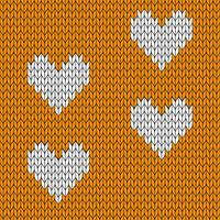 Orange background and white knitted pattern. knitted vector pattern. Seamless gradient pattern for clothing, wrapping paper, backdrop, background, gift card.